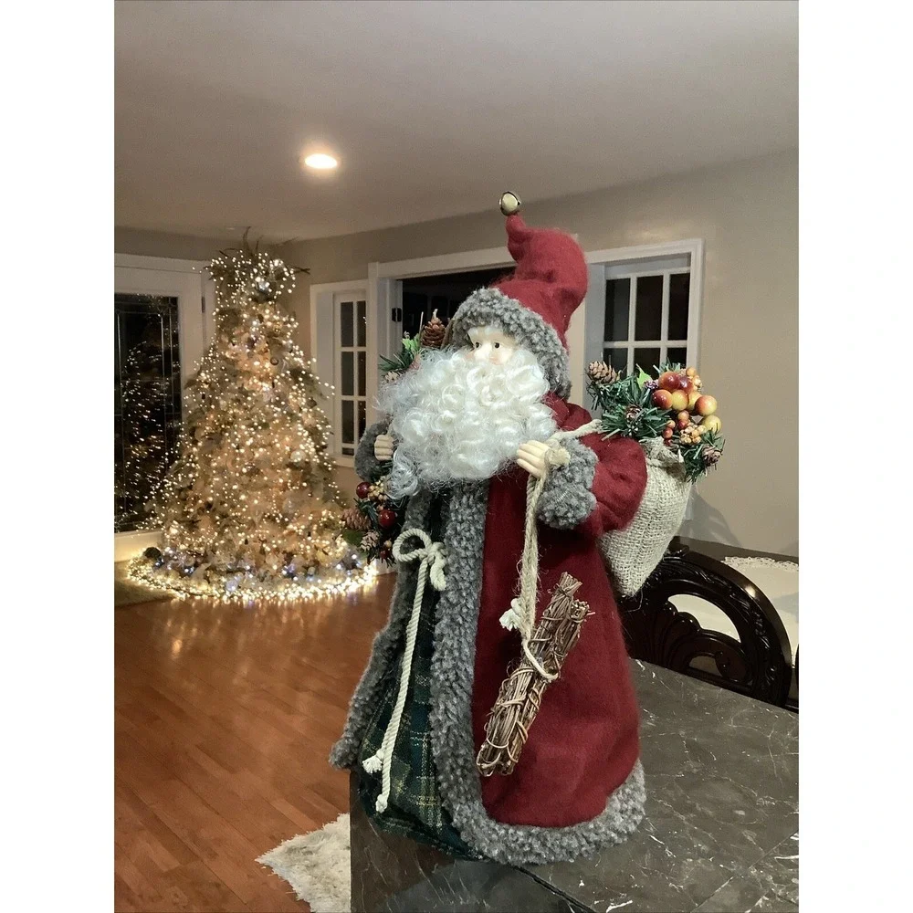 Woodland Christmas Santa Tree Topper Tabletop Figurine 19